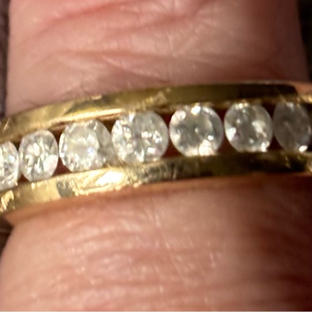 1 Ct Round Cut Channel Set Diamond Wedding Women's 14k Yellow Gold Ring - Size 6